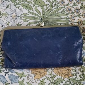 HOBO lauren clutch wallet in denim blue